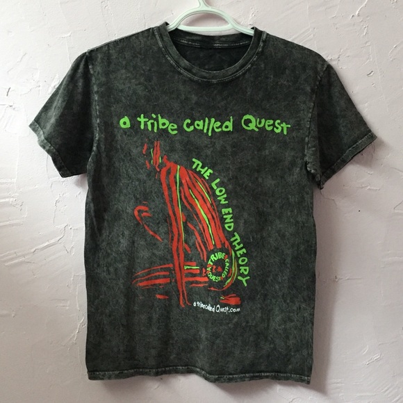 ATCQ Other - A Tribe Called Quest Merch Tee Shirt Gray Mineral Wash The Low End Theory Logo